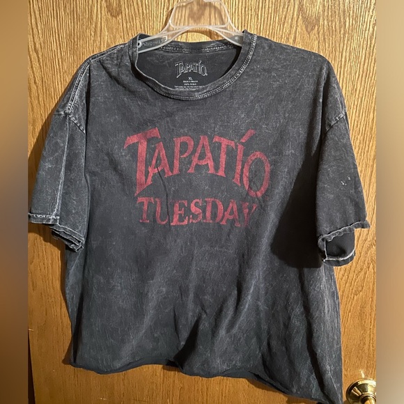 TAPATIO TUESDAY BURNOUT GRAY CROPPED SHIRT! Gently worn but great condition. - Picture 2 of 3